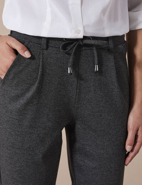 Pantalon chino uni, maille milano (anthracite chiné)