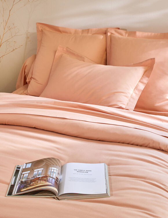 Linge de lit uni coton  (melon)