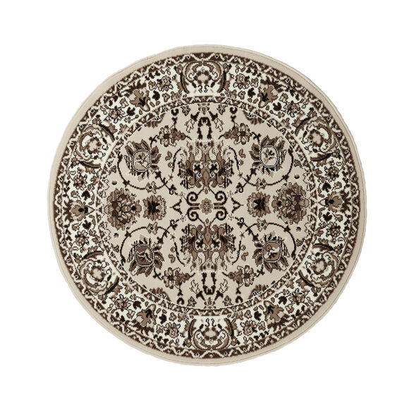 Rond tapijt met Perzisch motief (beige)