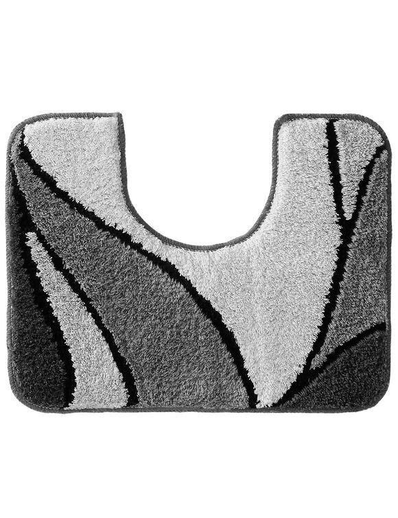 Tapis de bain motif végétal (gris)