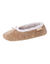 Gevoerde ballerina's in microbadstof met textuur (donkerbeige)