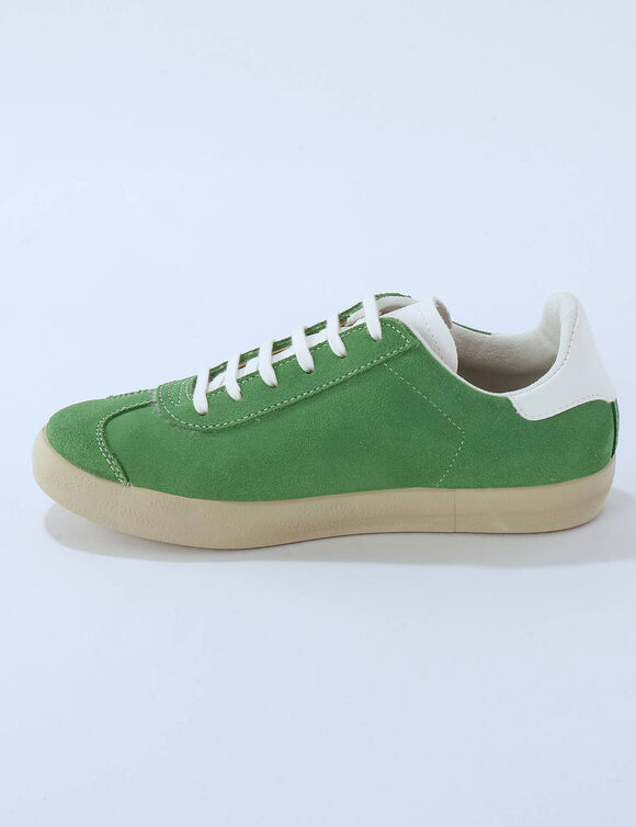 Baskets vintage croûte de cuir colorées (vert)