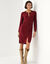 Robe pull boutonn&eacute;e, manches longues (bordeaux)