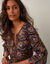 Robe longue imprimée (chocolat / taupe)