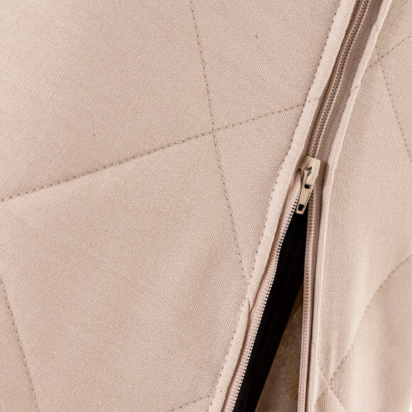 Housse canapé BZ coton bachette uni matelassé (sable)