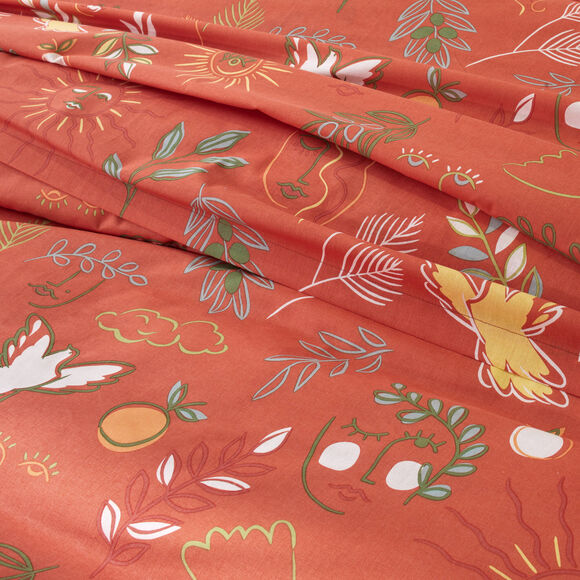 Linge de lit Mad&egrave;re imprim&eacute; proven&ccedil;al - en coton  (potiron)