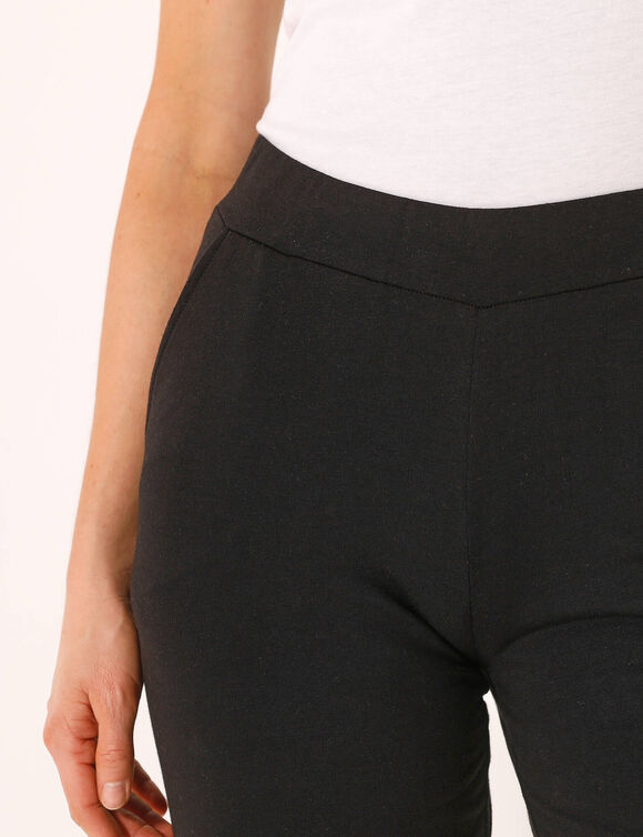 Pantalon coupe large molleton taille élastiquée (noir)