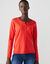 Cardigan boutonn&eacute; col rond uni, toucher doux (rouge)