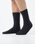Chaussettes en côtes laine et soie - la paire (marine)