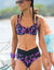 Lokia-zwembroek met hoge taille - maxi-vorm (zwart / fuchsia)