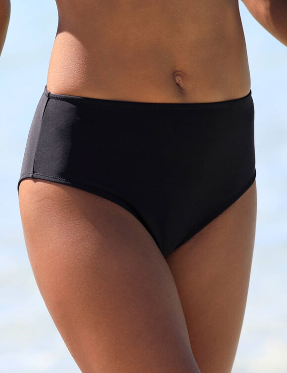 Bas de maillot de bain taille haute uni Solaro (noir)
