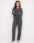 Pyjama imprim&eacute; "&eacute;toiles" pantalon, molleton doubl&eacute; polaire (gris anthracite)