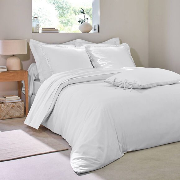 Linge de lit uni - percale de coton 72 fils/cm&sup2; (blanc)