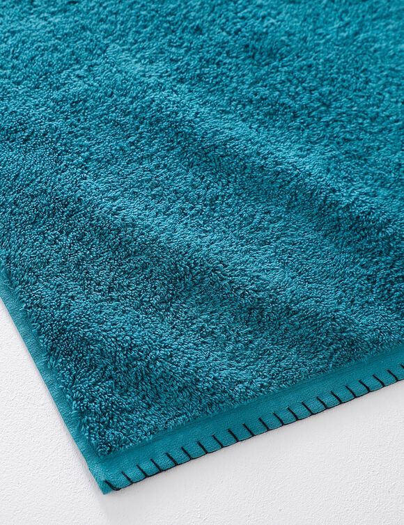 Effen handdoek 540g/m² luxe comfort met paardenstaartsteek (smaragd)