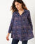 Tuniek met kasjmierprint en hemdkraag (blauw / violine)