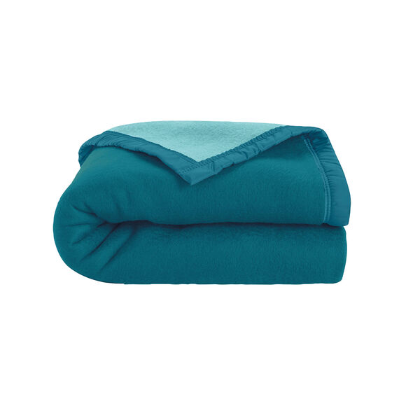 Couverture bicolore Courtelle® 420 g/m² (bleu paon)