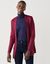 Gilet porter ouvert, maille toucher doux (prune)