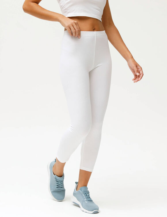 Legging 3/4 uni - lot de 2 (blanc / noir)