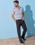 Pantalon taille &eacute;lastiqu&eacute;e &agrave; pinces - polyester (gris anthracite)