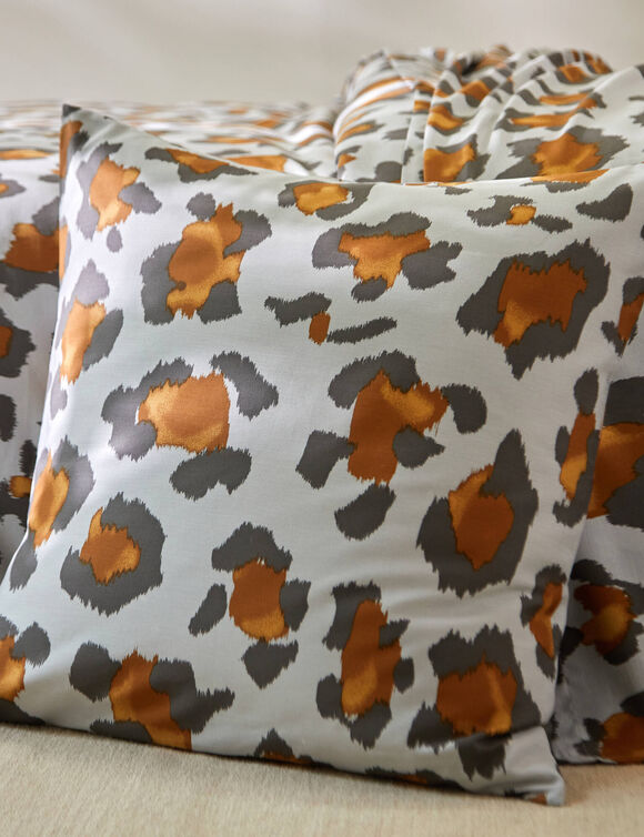 Linge de lit Pedro en polycoton imprimé peau de bête (gris)