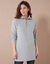 Pull tunique col camionneur zippé (gris chiné)