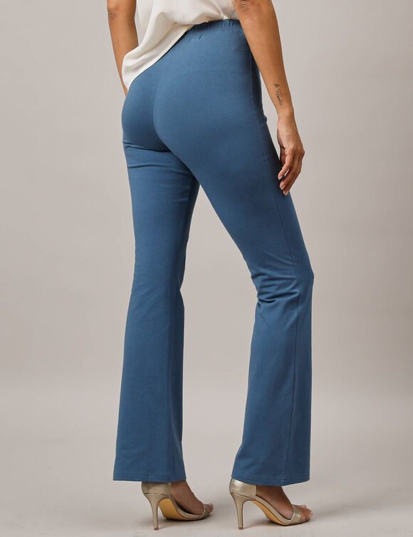 Legging bootcut uni, taille &eacute;lastiqu&eacute;e (bleu denim)