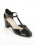 Gelakte saloméschoenen met hak (zwart)