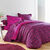 Linge de lit Héritage en coton à motifs volutes (fuchsia / prune)