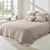 Effen bedsprei in boutissprei-stijl Cassandre (beige)