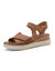 Sandalen met doorloopzool en scratchriempjes (karamel)