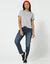 Boxy T-shirt met ellebooglange mouwen (chiné grijs)