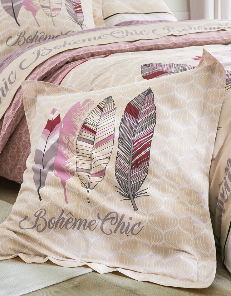 Bedlinnen Bohemia in katoen met 'Bohème Chic' print, roze, hi-res image number 2