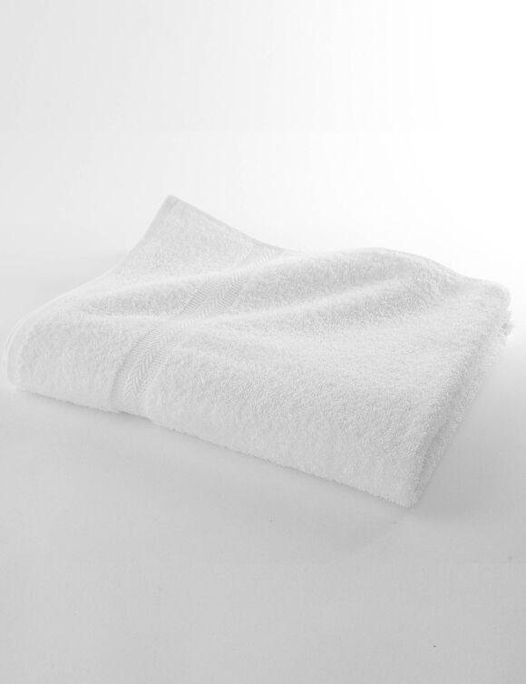 Collection serviettes de bain unies 420 g/m2 confort moelleux (blanc)