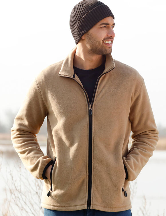 Veste polaire zipp&eacute;e (beige)