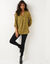 Blouse imprimé graphique col tunisien, crêpe (vert olive / noir)
