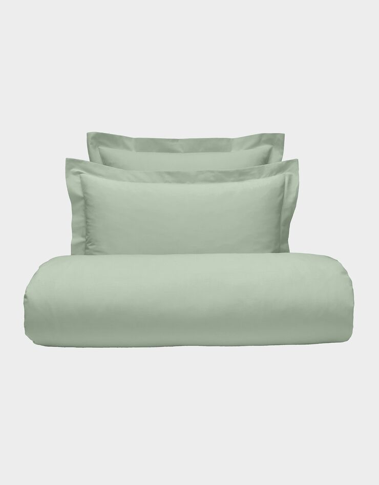 Effen bedlinnen COLOMBINE - polyester/katoen (amandel groen)