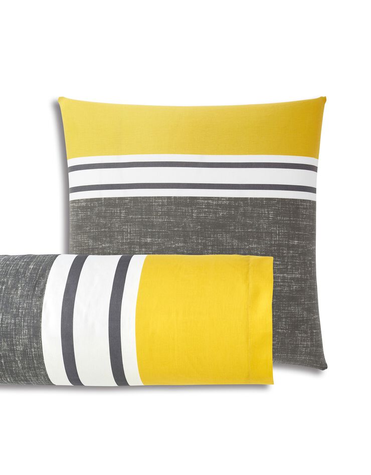 Linge de lit Nathalie coton, gris / jaune Linge de lit Nathalie coton, gris / jaune, hi-res image number 2