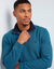 Warm sweatshirt met hoge kraag en ritssluiting, van geribd tricot (oceaanblauw)