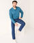 Sweater in molton met polokraag (petroleumblauw)