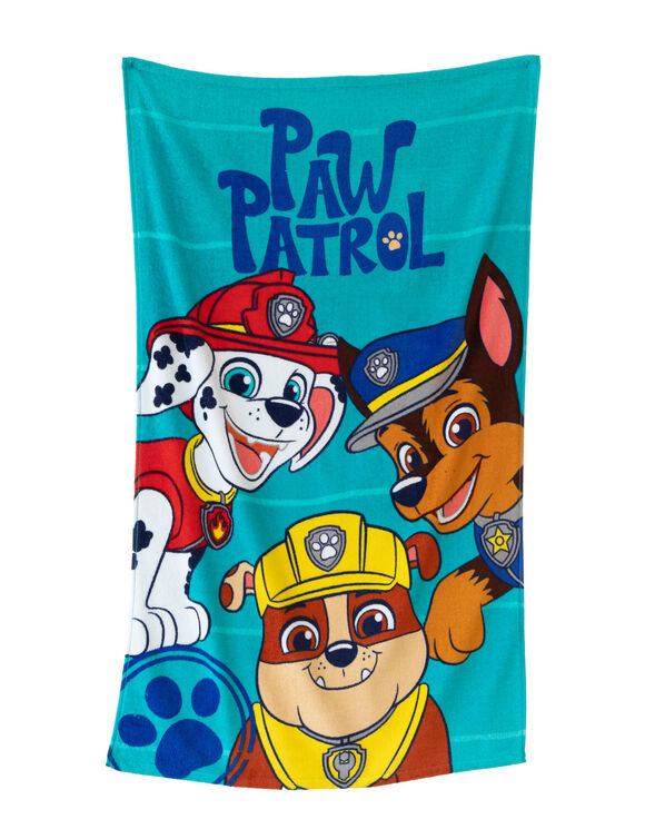 Drap de bain enfant Pat'Patrouille &eacute;ponge et velours coton - 320g/m2 (bleu)