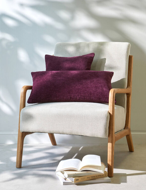 Housse de coussin chenille - lot de 2 (figue)