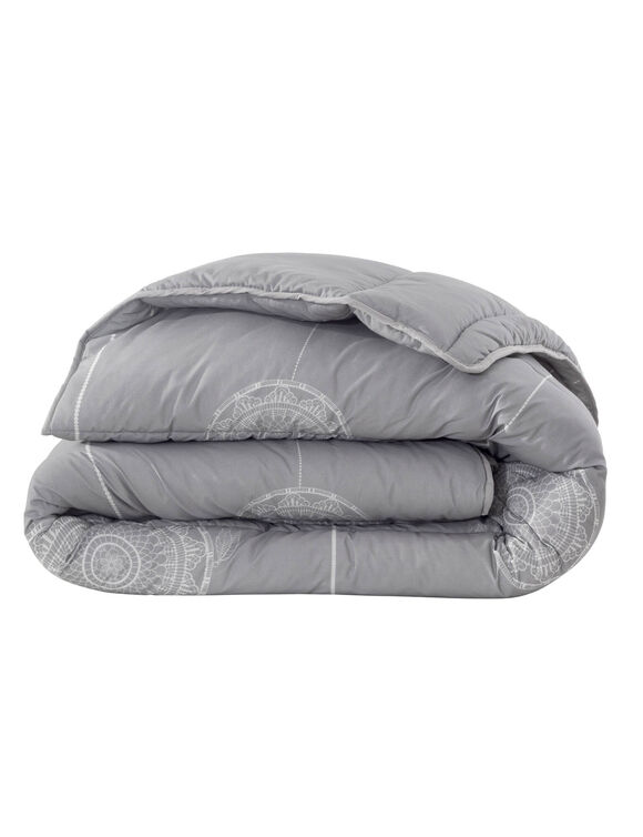 Katoen dekbed met Tea-bedrukking, 400 g/m&sup2; (grijs)
