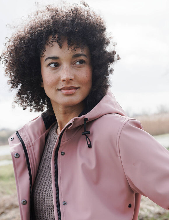 Ciré imperméable en polyester recyclé(**) (rose grisé)