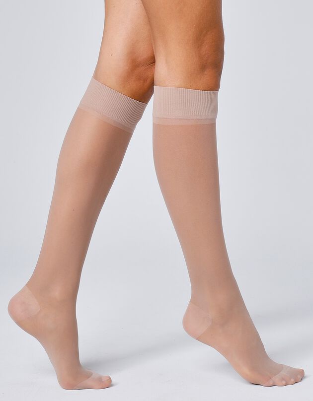 Mi-bas anti fatigue 40 deniers - lot de 2 paires (beige clair)