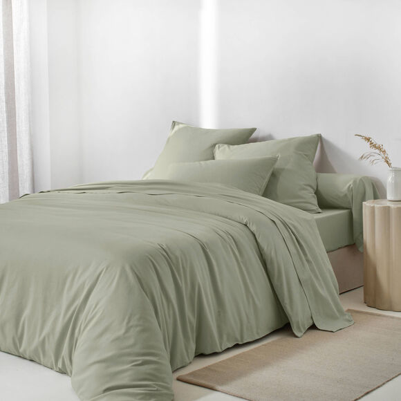 Linge de lit uni - coton lav&eacute; 57 fils/cm&sup2; (kaki clair)