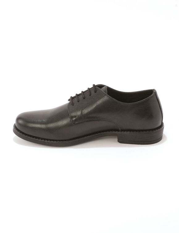 Derbies cuir &agrave; lacets (noir)