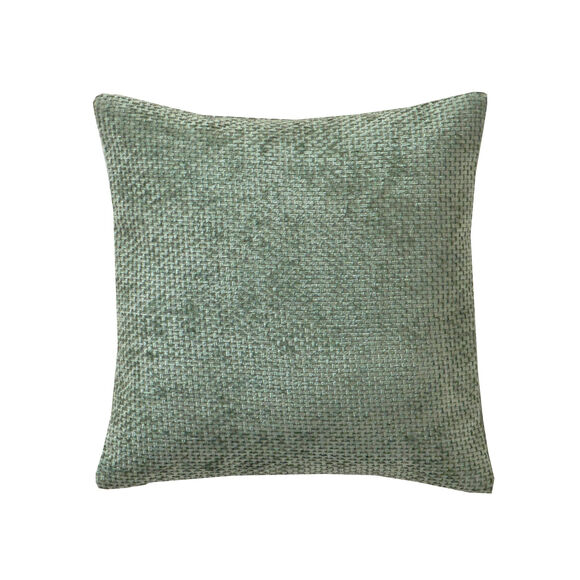 Effen kussenhoes van chenilleweefsel - set van 2 (groen)