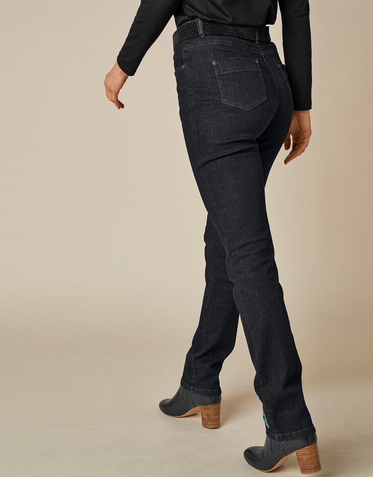 Rechte stretchjeans met bloemenborduursel, raw Rechte stretchjeans met bloemenborduursel, raw, hi-res image number 6