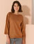 Pull col bateau manches 3/4, toucher doux (noisette)