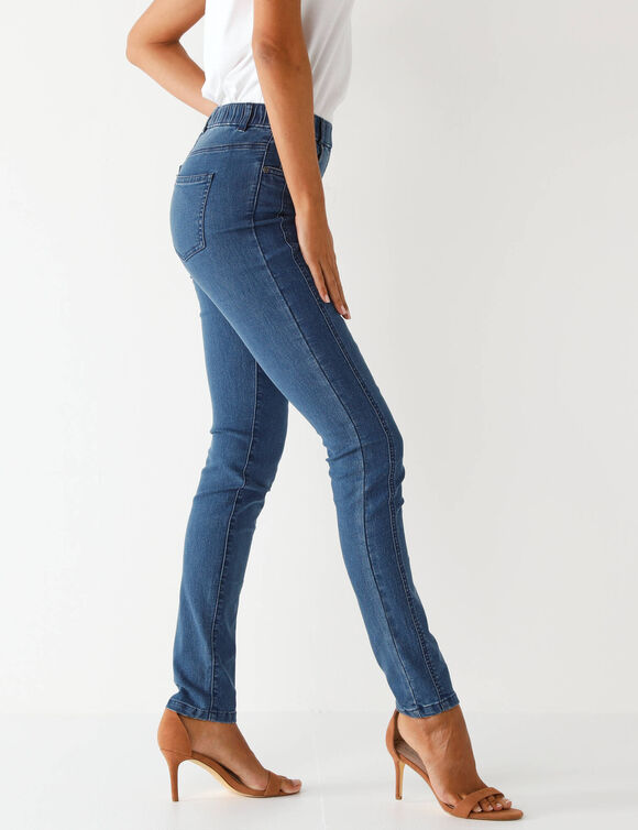 Jean ultra stretch, coutures affinantes  (stone)